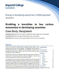 Enabling a Transition to Low Carbon Economies in Developing Countries: Bangladesh Screenshot