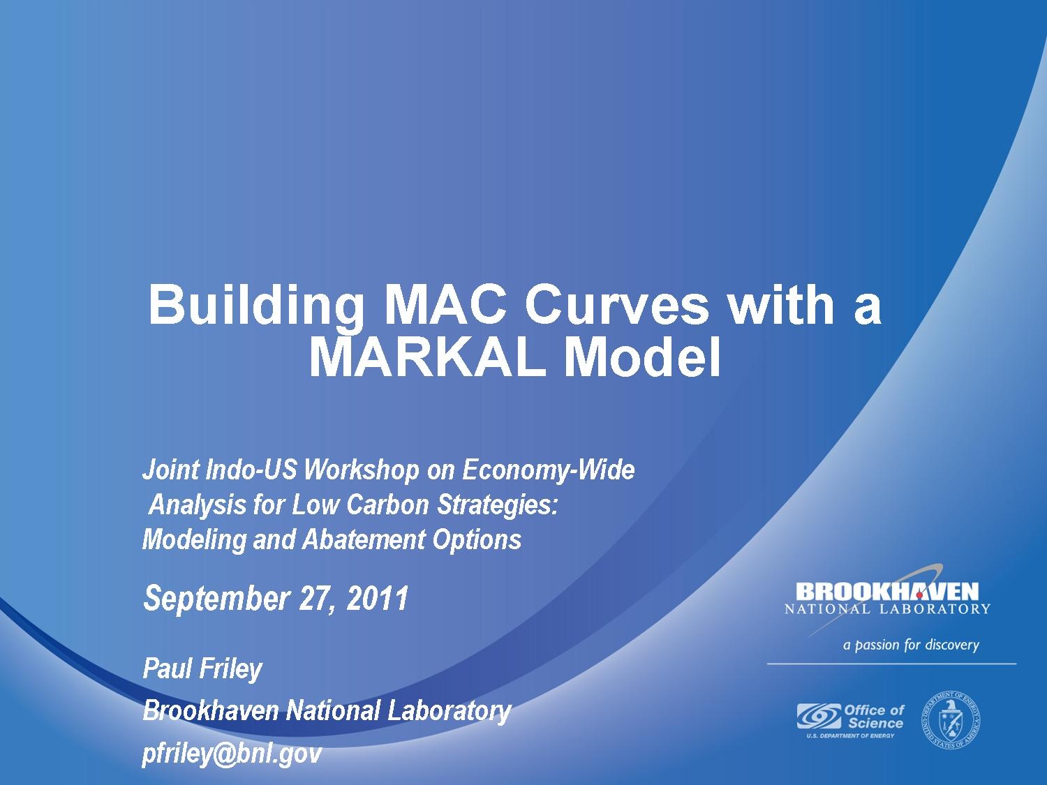 Building MAC Curves with a MARKAL Model